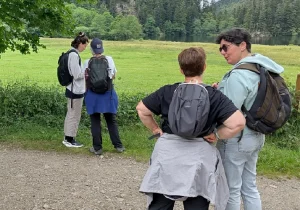 Membres de l’équipe en train de recueillir des questionnaires sur le terrain